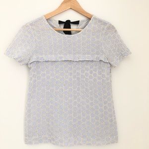 J Crew Seersucker Eyelet Top size 0